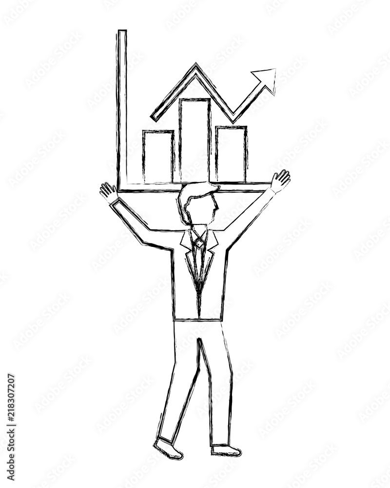 businessman holding chart business growth arrow businessman holding chart business growth arrow