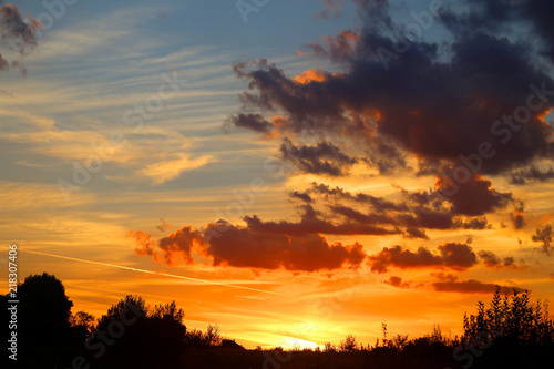 Beautiful photo of a bright sunset