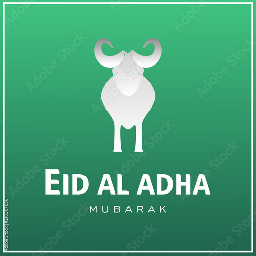 illustration. Muslim holiday Eid al-Adha. the sacrifice a ram or white and black sheep. graphic design decoration kurban bayrami. month lamb and a lamp.Translation from Arabic: Eid al-Adha