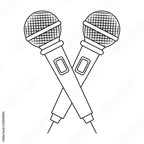 microphones crossed concert musical icon