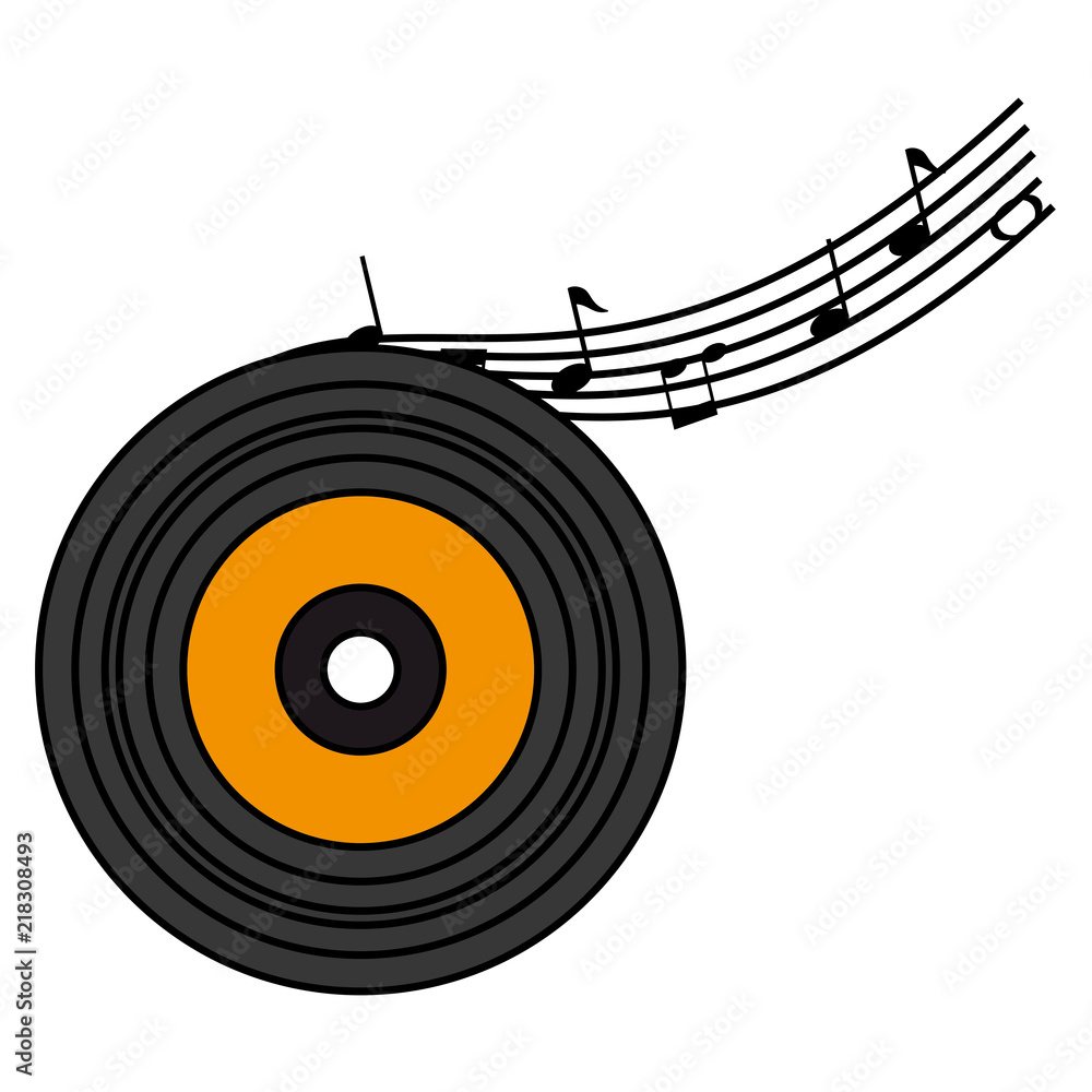 musical partiture notes with vinyl musical partiture notes with vinyl