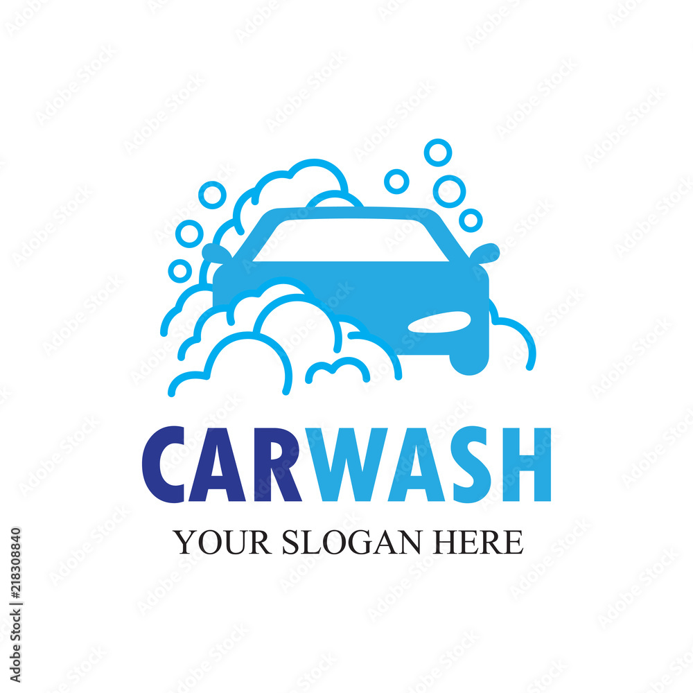 Car Wash Logo, Cleaning Car, Washing and Service Vector Logo Design