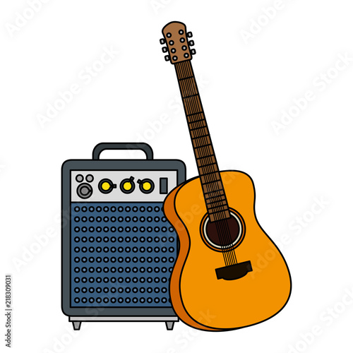 acoustic guitar with speaker