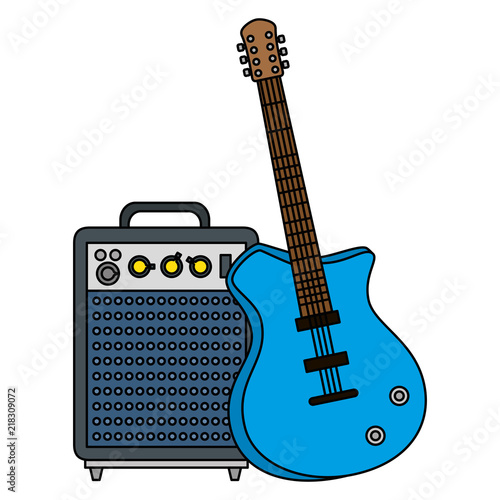 electric guitar with speaker