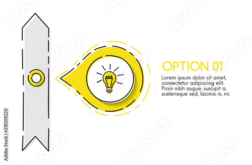 Colourful business infograph with hand drawn icons - company timeline. Vector.