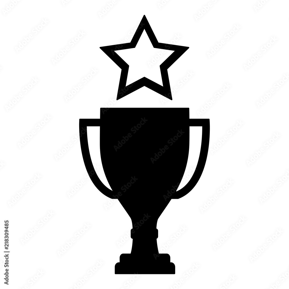trophy award cup with star isolated icon trophy award cup with star isolated icon