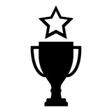trophy award cup with star isolated icon