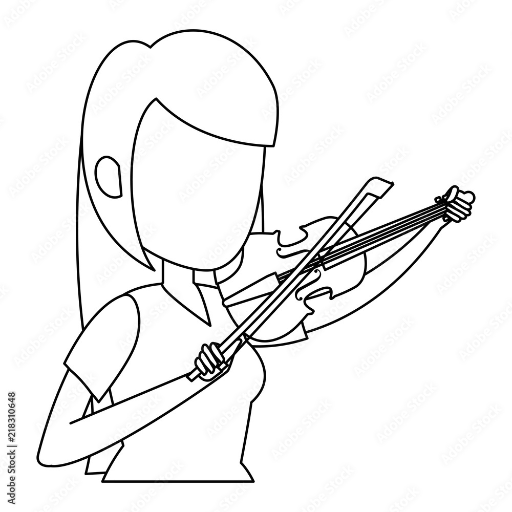 Obraz premium woman playing fiddle character