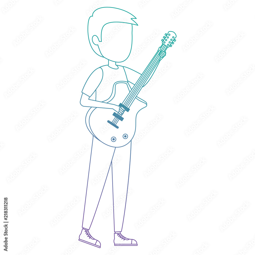 man playing guitar electric character man playing guitar electric character