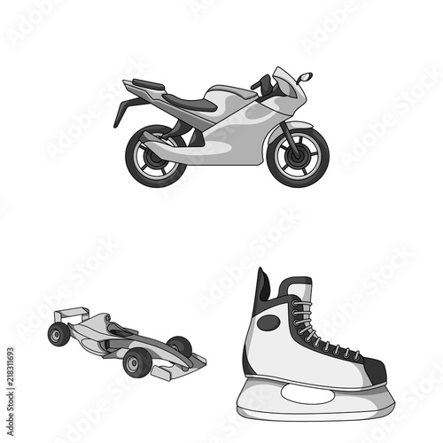 Extreme sport monochrome icons in set collection for design.Different kinds of sports vector symbol stock web illustration.