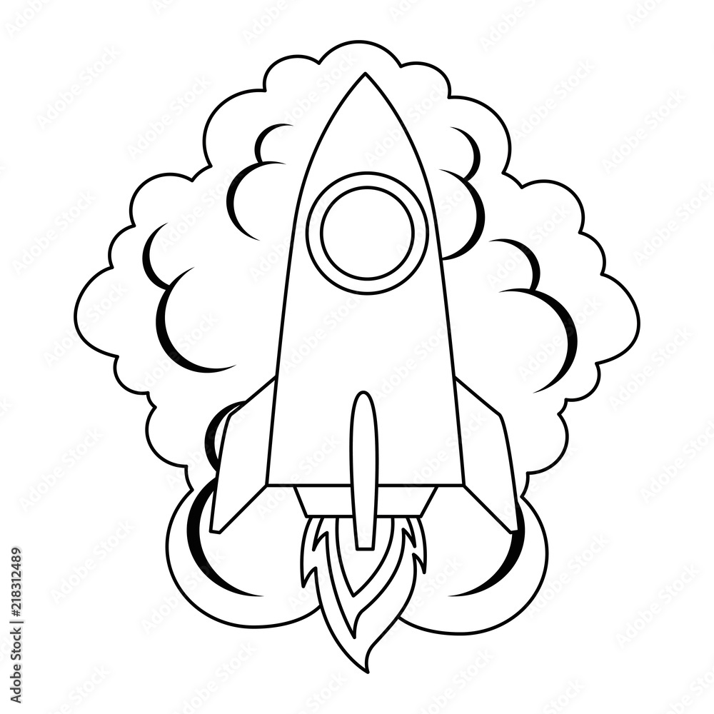 rocket start up with smoke rocket start up with smoke