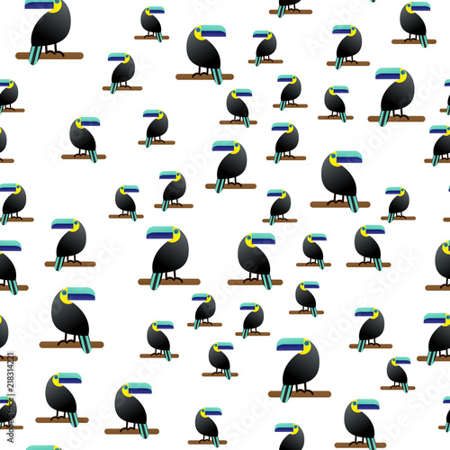 Seamless pattern. The Tropican theme is the Toucan bird