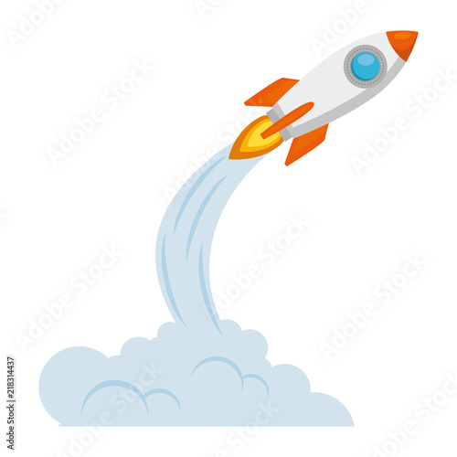 rocket start up with smoke
