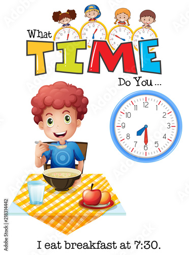 A boy having breakfast time