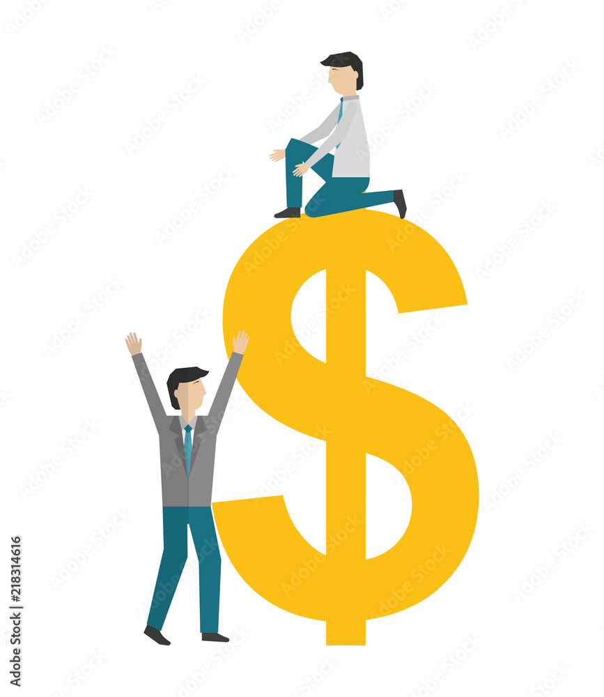 businessmen with symbol dollar isolated icon businessmen with symbol dollar isolated icon