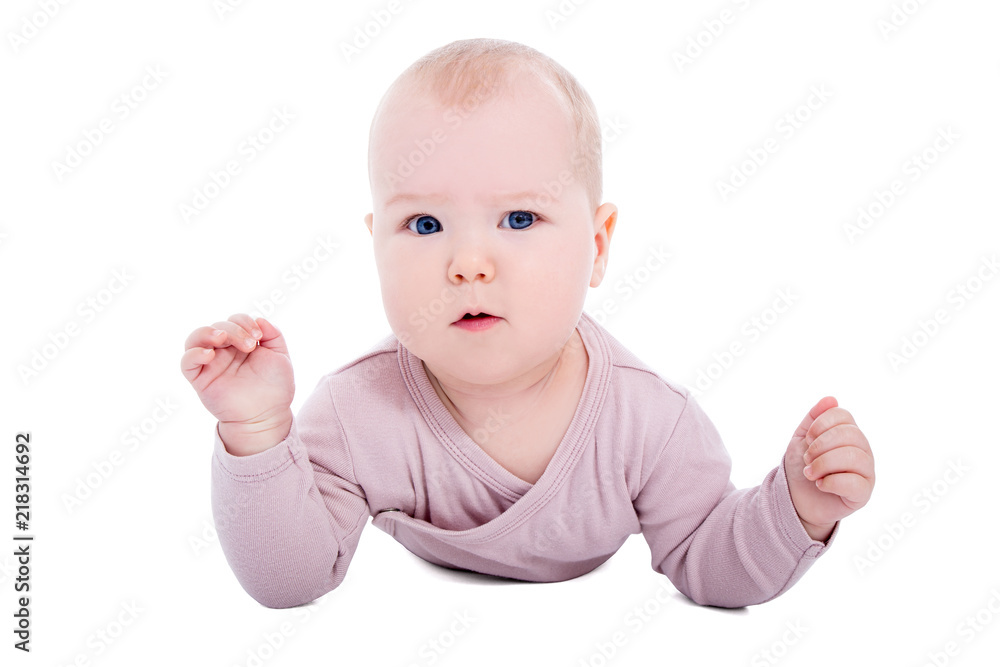 portrait of funny baby girl toddler isolated on white portrait of funny baby girl toddler isolated on white