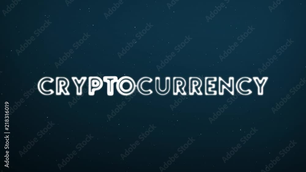 Abstract moving connection structure background with text CRYPTOCURRENCY