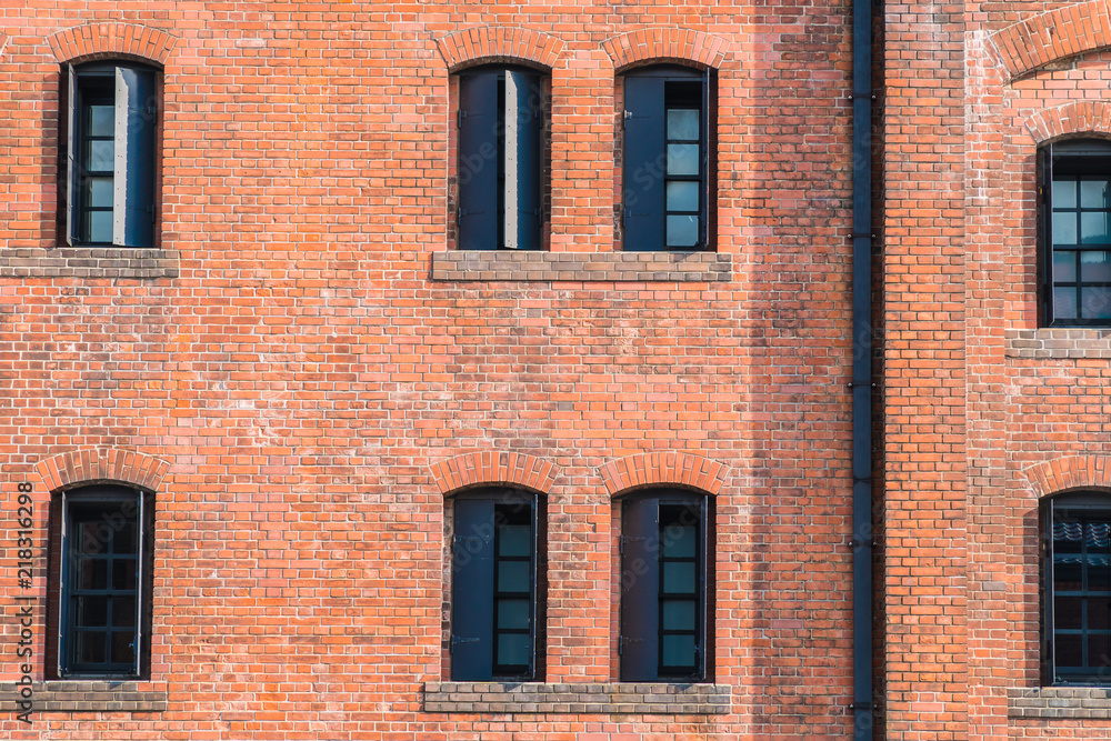 Beautiful exterior building and architecture of brick warehouse