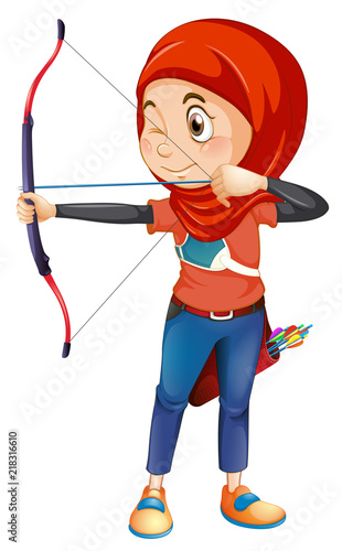 A muslim archery on whiye background