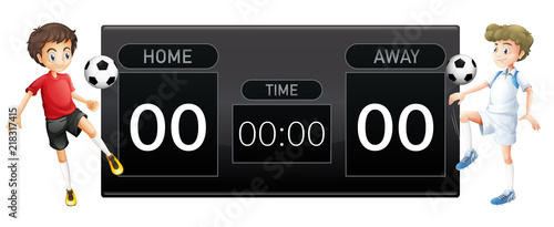 A soccer scoreboard template