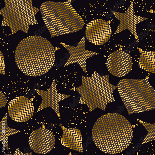 Gold and black Christmas ba...