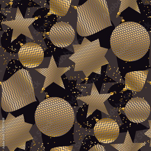 Gold and black Christmas ba...