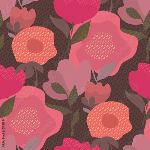Abstract dust color floral ...