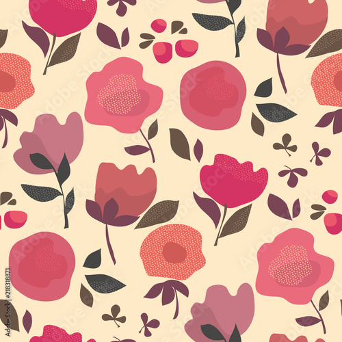 Abstract dust color floral ...