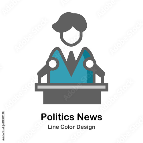 Politics News Flat Icon