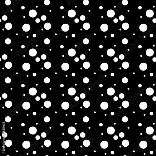 Abstract geometric polka dot seamless. Black circle pattern on black. Eps10