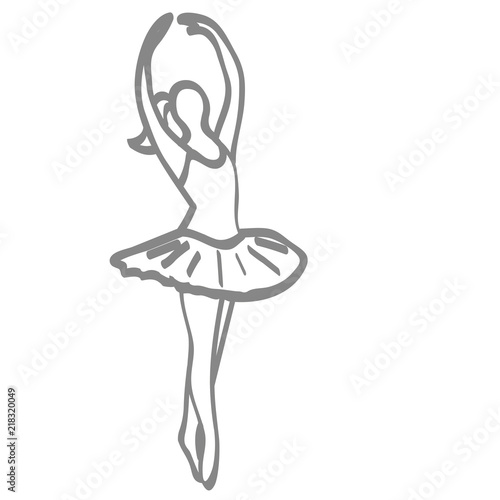 Handgezeichnete Ballerina in grau