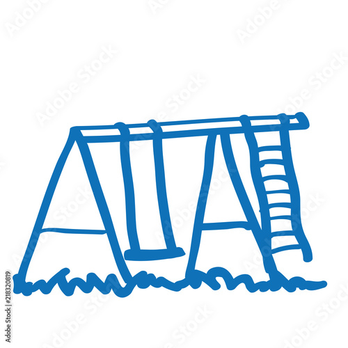 Handgezeichnete Schaukel in dunkelblau