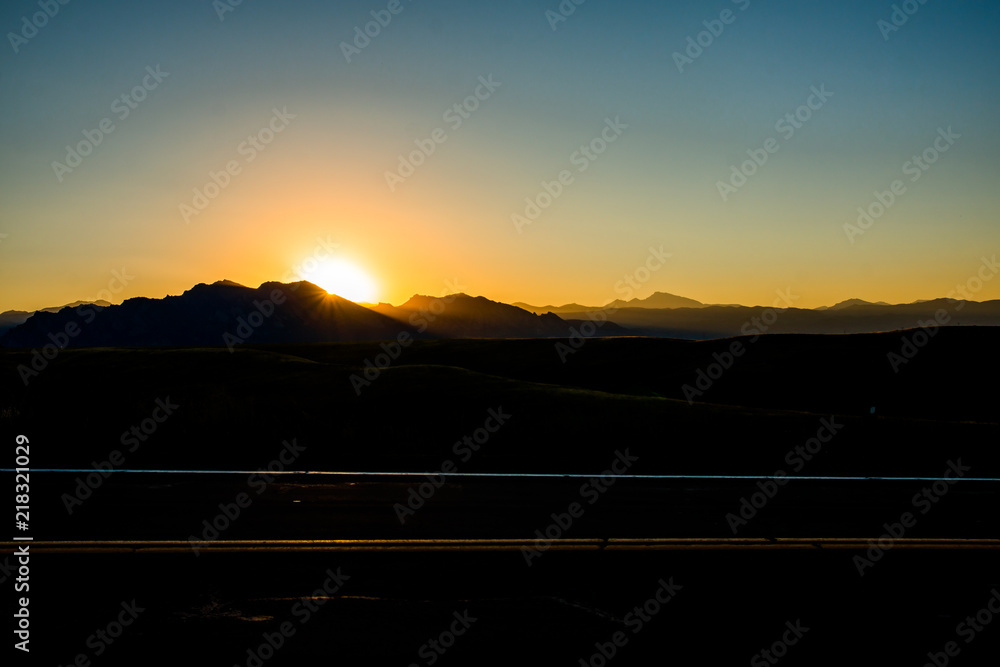 Fototapeta premium Beautiful sunset over the Rocky Mountains