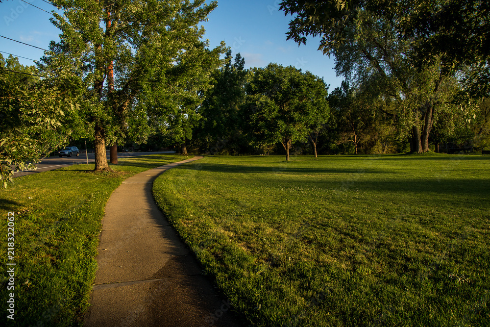 Bright afternoon in the neighborhood park Bright afternoon in the neighborhood park
