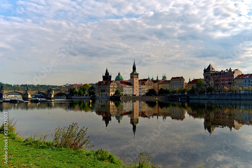 View of Prague from one of many islands
