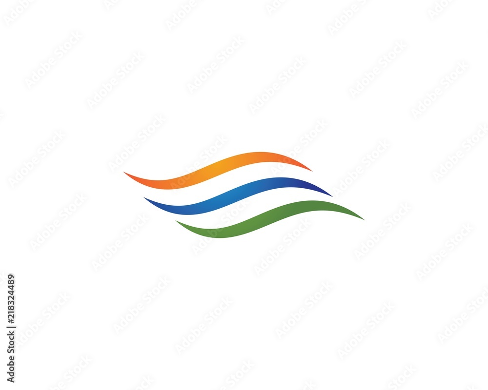Obraz premium Water Wave symbol and icon Logo Template