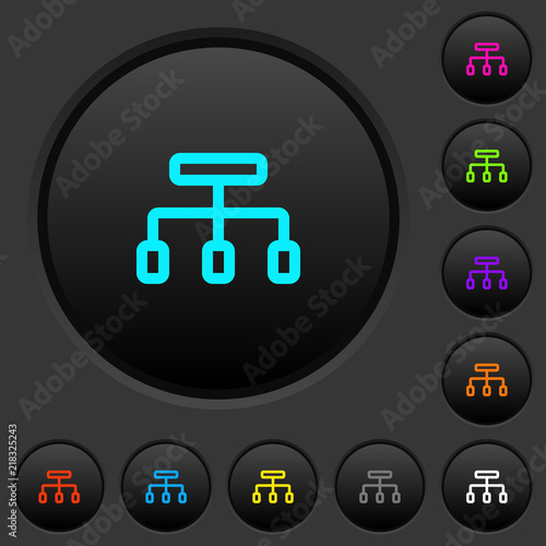 Connect dark push buttons with color icons
