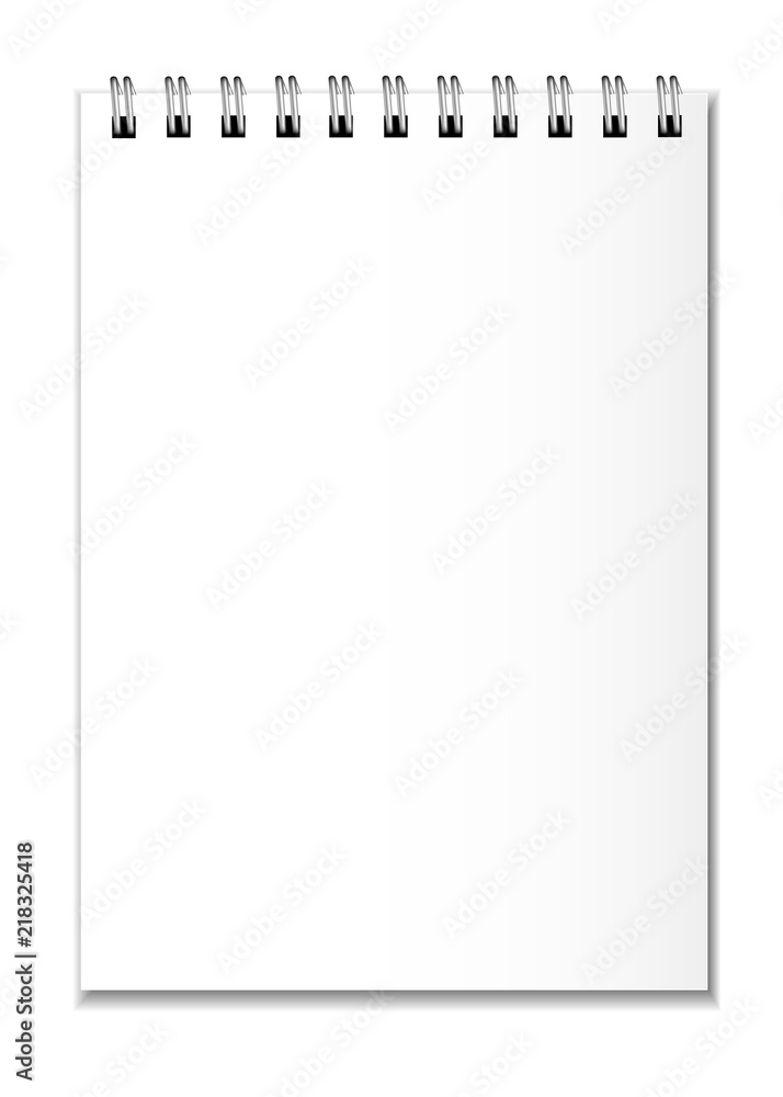 Mockup a5 white close notepad on a white background with realistic shadows. Can be used as a template or layout for design. Vector illustration. Mockup a5 white close notepad on a white background with realistic shadows. Can be used as a template or layout for design. Vector illustration.