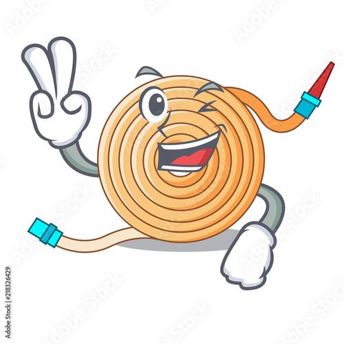Two finger garden water hose cartoon