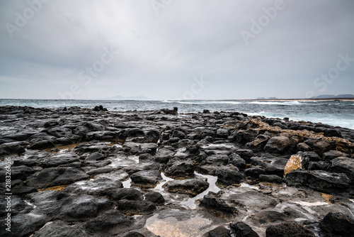 Scenic view of sea against sky in Canary Islands