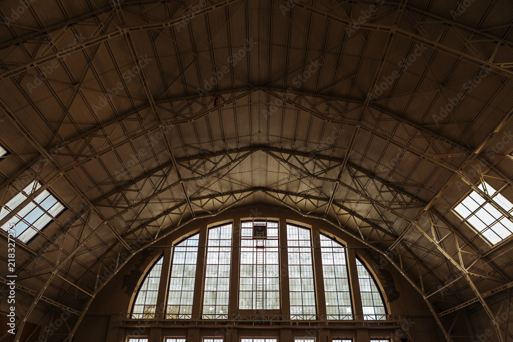 Riga Central Market. View of the iron roof of the pavilion. Riga Central Market. View of the iron roof of the pavilion.