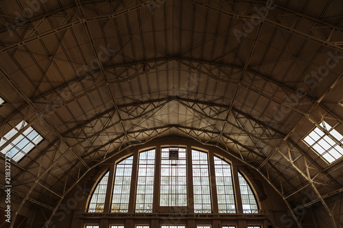 Riga Central Market. View of the iron roof of the pavilion.