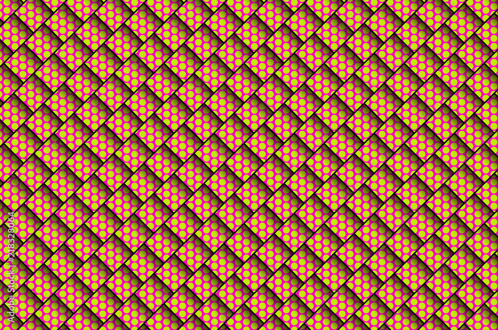 pink 3d squares and cubes ith green raster dots pink 3d squares and cubes ith green raster dots