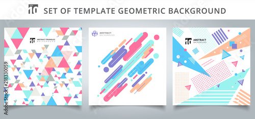 Set template geometric pattern covers design.