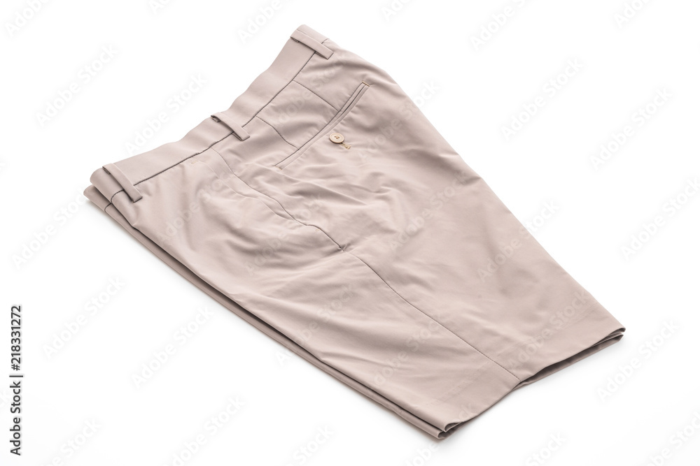 Naklejka premium beige short pants isolated on white background