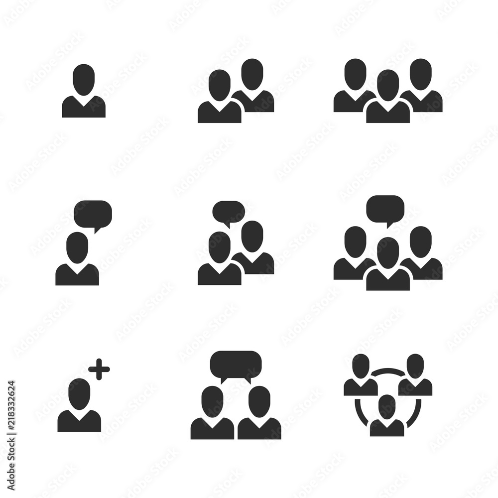 People team icon set People team icon set