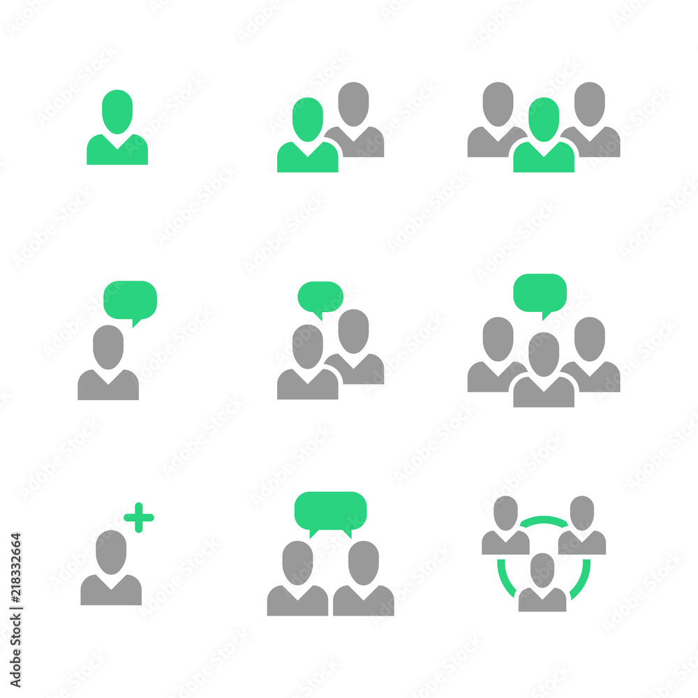 People team icon set People team icon set