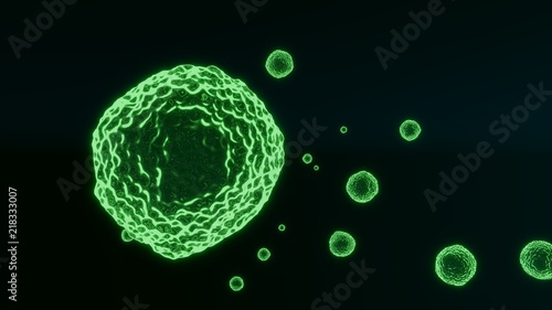 Cancer Cell disease types breast cancer research skin symptoms 3D rendering 