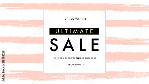 Modern promotion web banner for social media mobile apps. Elegant sale and discount promo background with abstract pattern. Email ad newsletter layout.