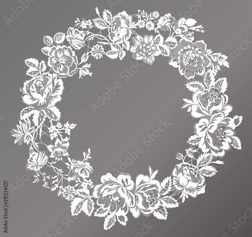 lace flowers frame decoration element